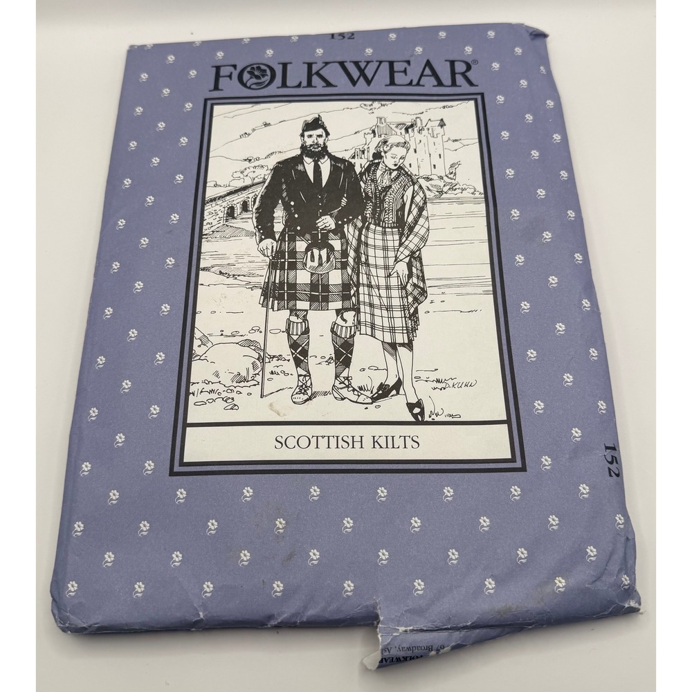 Folkwear #152 Scottish Kilts Sewing Pattern Men's or Women's Size 36-48 Uncut